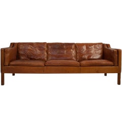 Leather Sofa by Borge Mogensen