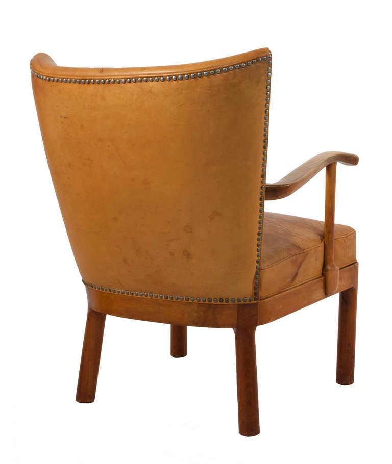 Mid-Century Modern Leather Armchair