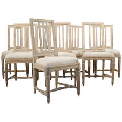 Set of Eight Gustavian Dining Chairs