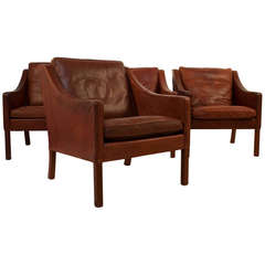 Vintage Set of Four Borge Mogensen Lounge Chairs