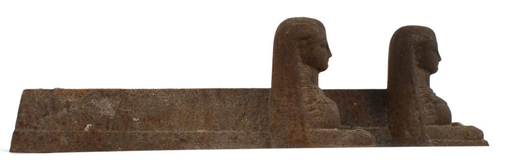 Pair of Andirons in the form of Sphinxes.