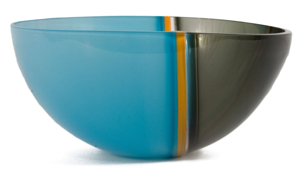 Glass Bowl by Anja Kjaer and Daryl Hinz In Excellent Condition For Sale In Los Angeles, CA