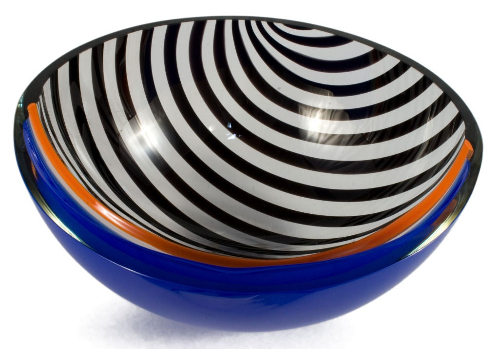 Glass Bowl by Anja Kjaer and Daryl Hinz In Excellent Condition For Sale In Los Angeles, CA