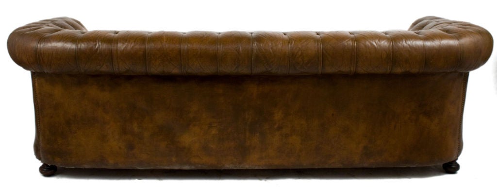 Danish Leather Chesterfield Sofa In Excellent Condition In Los Angeles, CA
