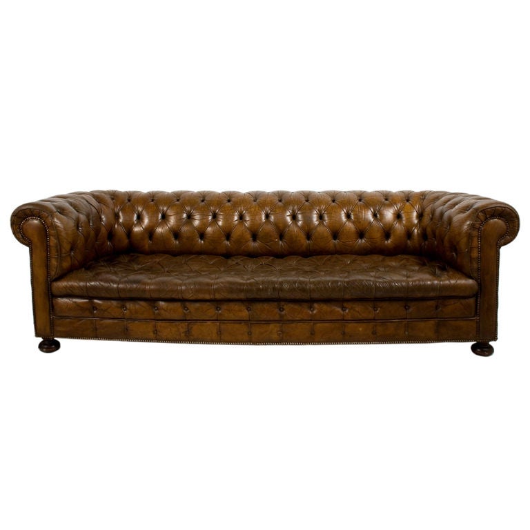 Danish Leather Chesterfield Sofa