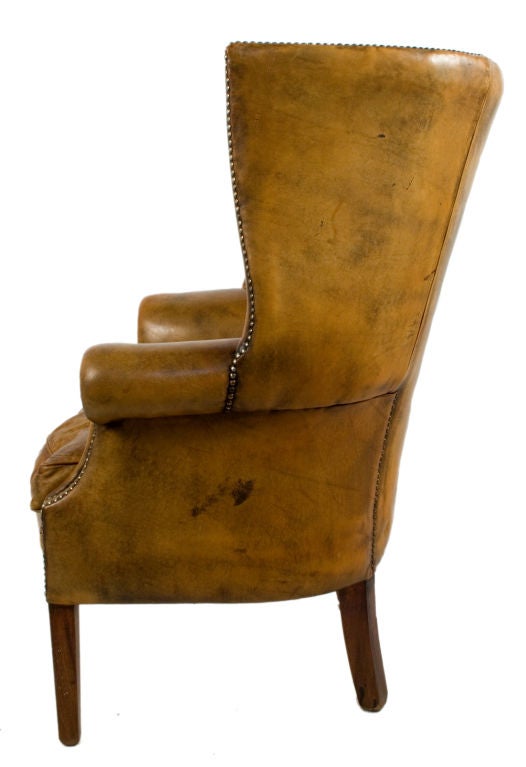 Danish Wingback Leather Chair