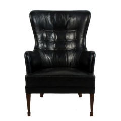 Fritz Henningsen Leather Lounge Chair