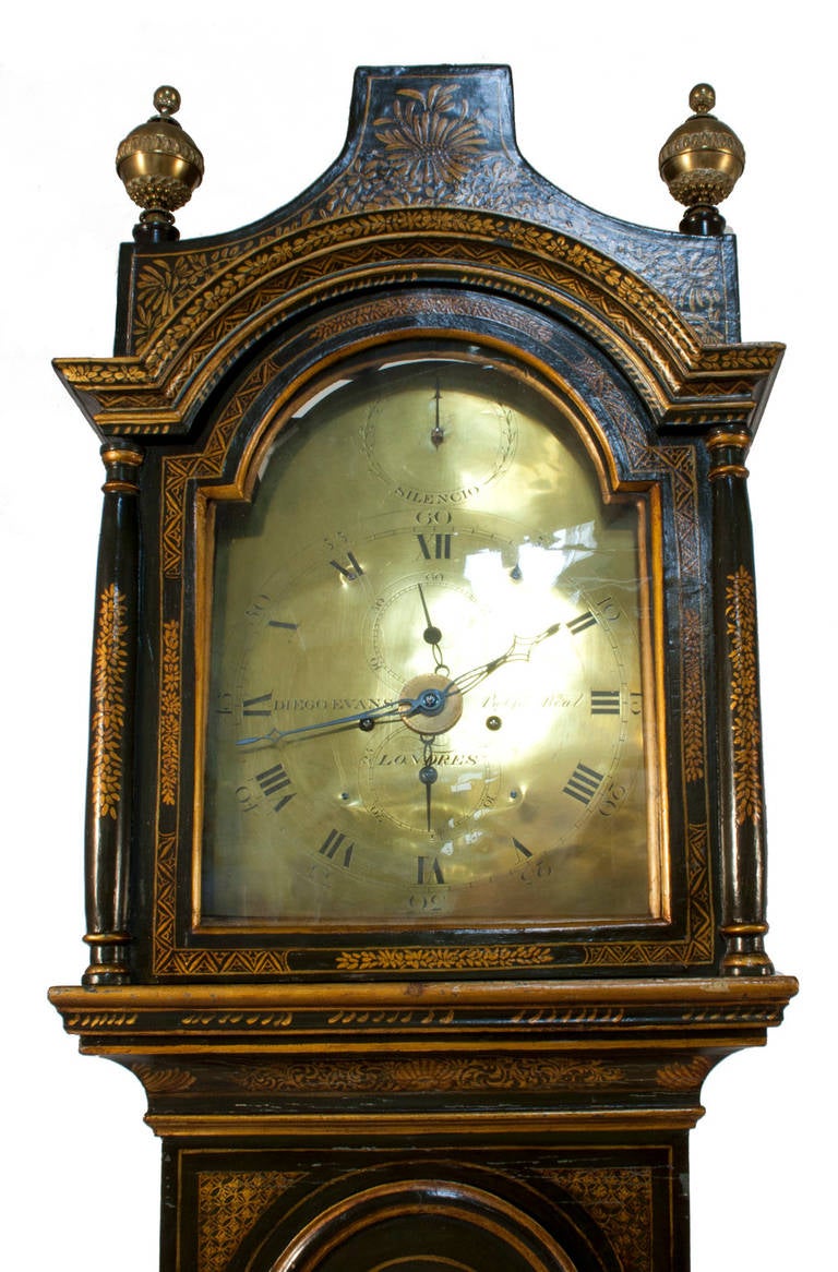 Georgian Grandfather Clock by James Evans In Excellent Condition For Sale In Los Angeles, CA