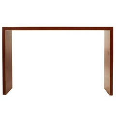 Burgundy and Brass Console