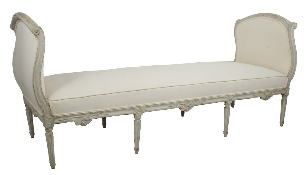 Early Gustavian Daybed that still retains some of the curves from the Rococo period.