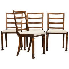 Set of Four Swedish Grace Side Chairs by Erik Chambert