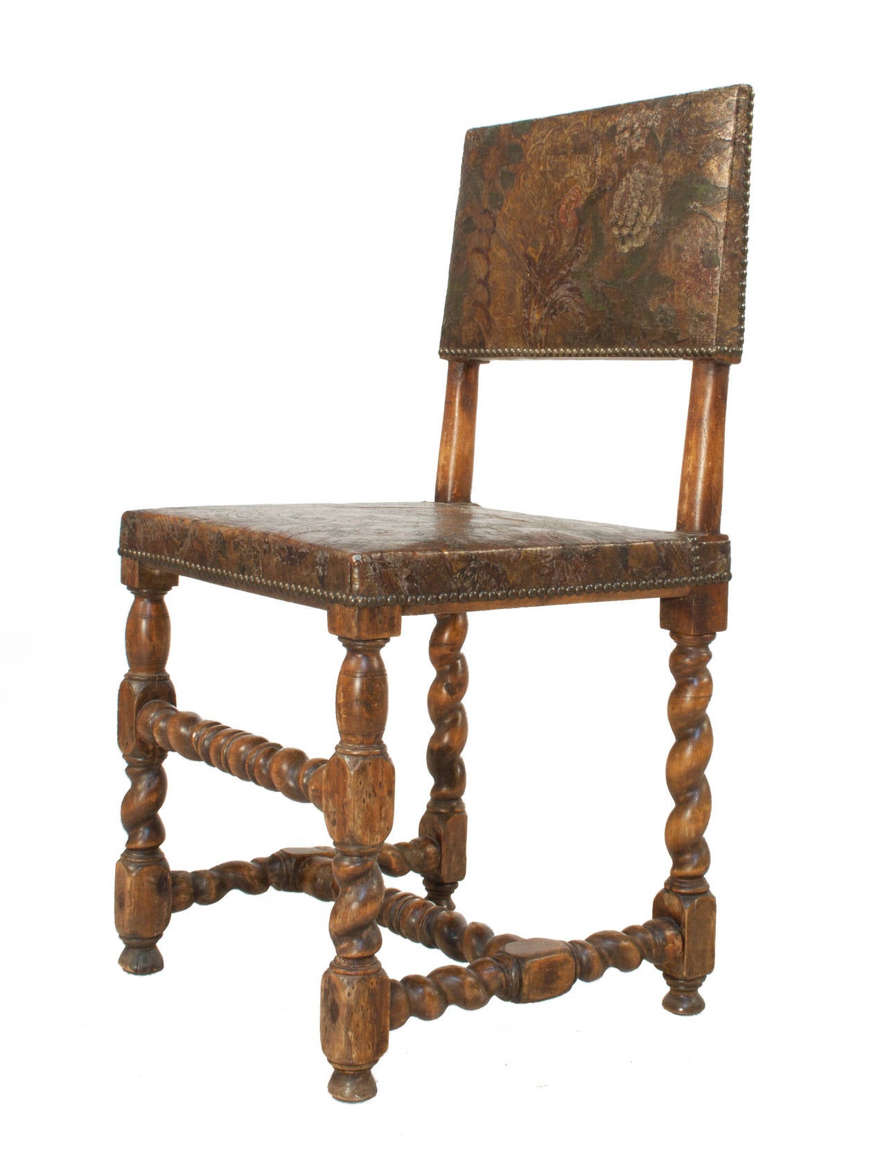 Swedish Set of Six Baroque Style Side Chairs For Sale