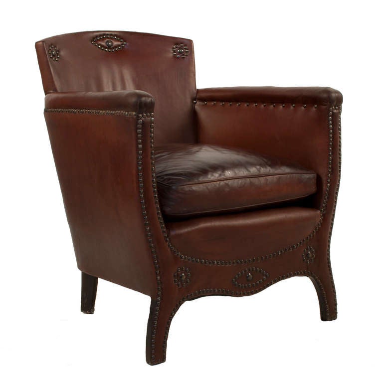 Pair of leather Club Chairs by Otto Schultz.