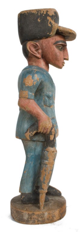 English Carved Wooden Figure For Sale