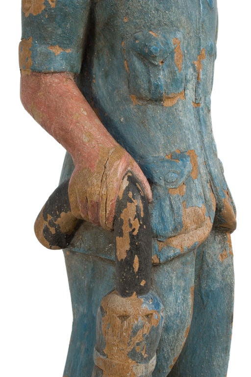 Mid-20th Century Carved Wooden Figure For Sale