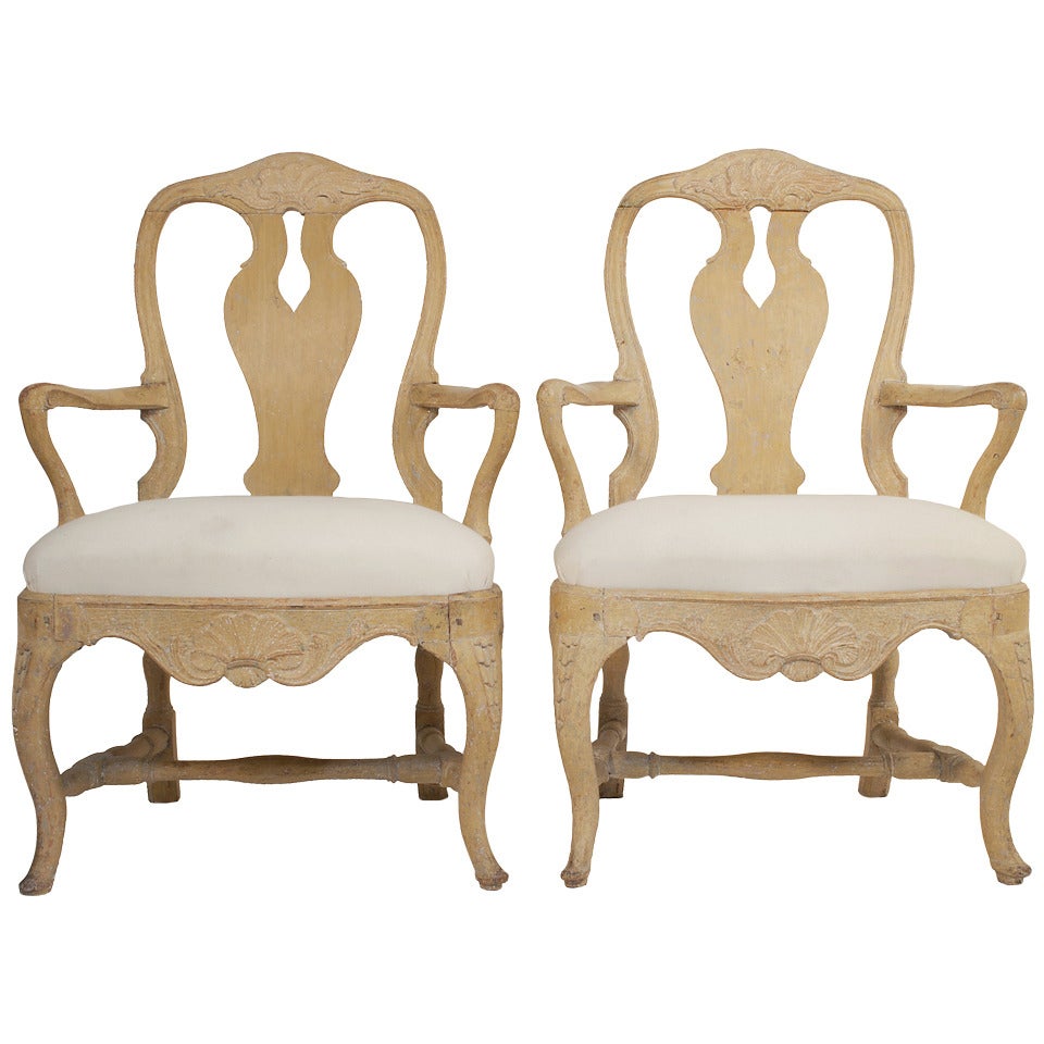 Pair of Rococo Armchair For Sale