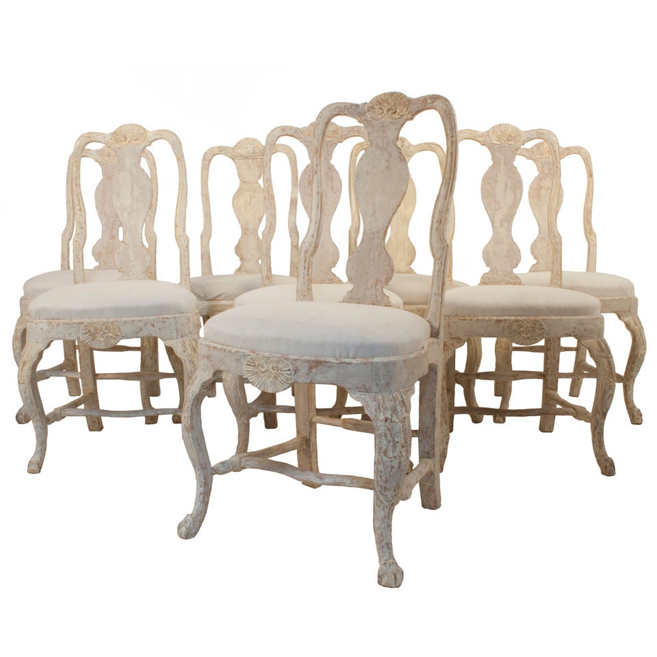Set of 8 Rococo Side Chairs For Sale