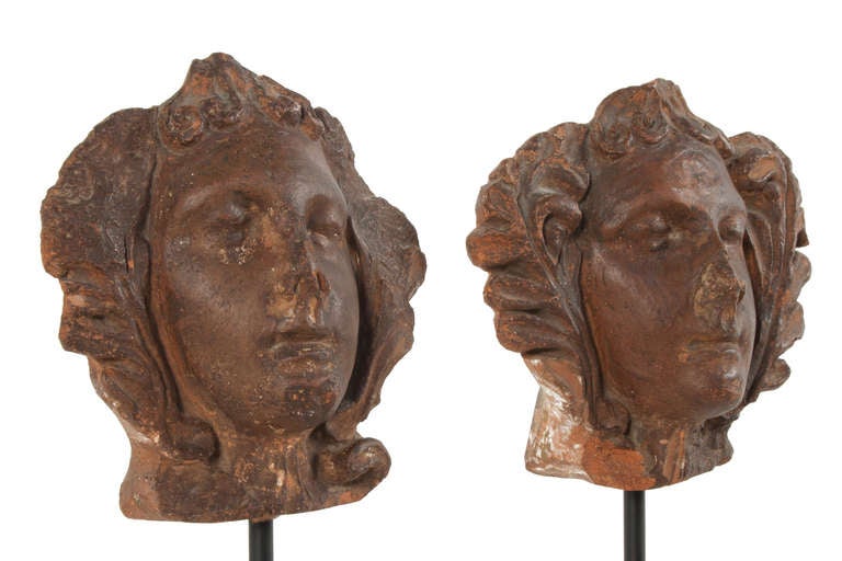 Pair of Baroque Busts in terracotta.