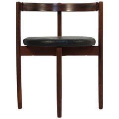 Leather and Rosewood Desk Chair