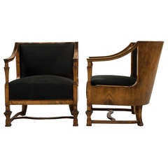 Pair of Swedish Grace Lounge Chairs For Sale at 1stDibs