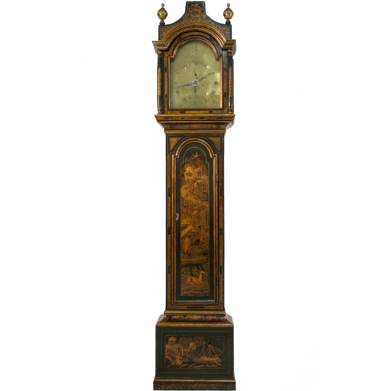 Georgian Grandfather Clock by James Evans For Sale