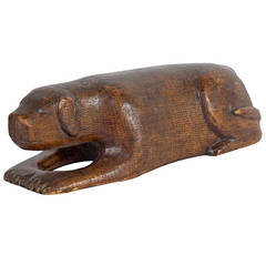 Carved Dog in Wood, circa 1860