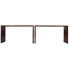 Pair of Burgundy Consoles