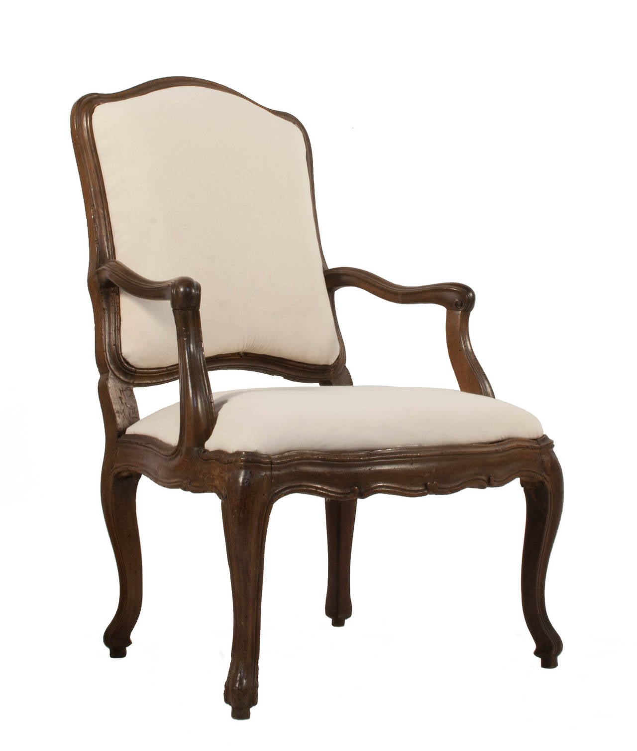 Pair of Baroque armchairs in walnut.