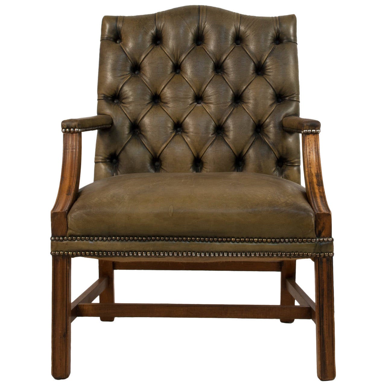 Tufted Leather Armchair For Sale at 1stdibs