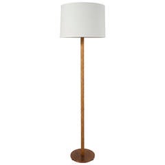 Leather and Brass Floor Lamp