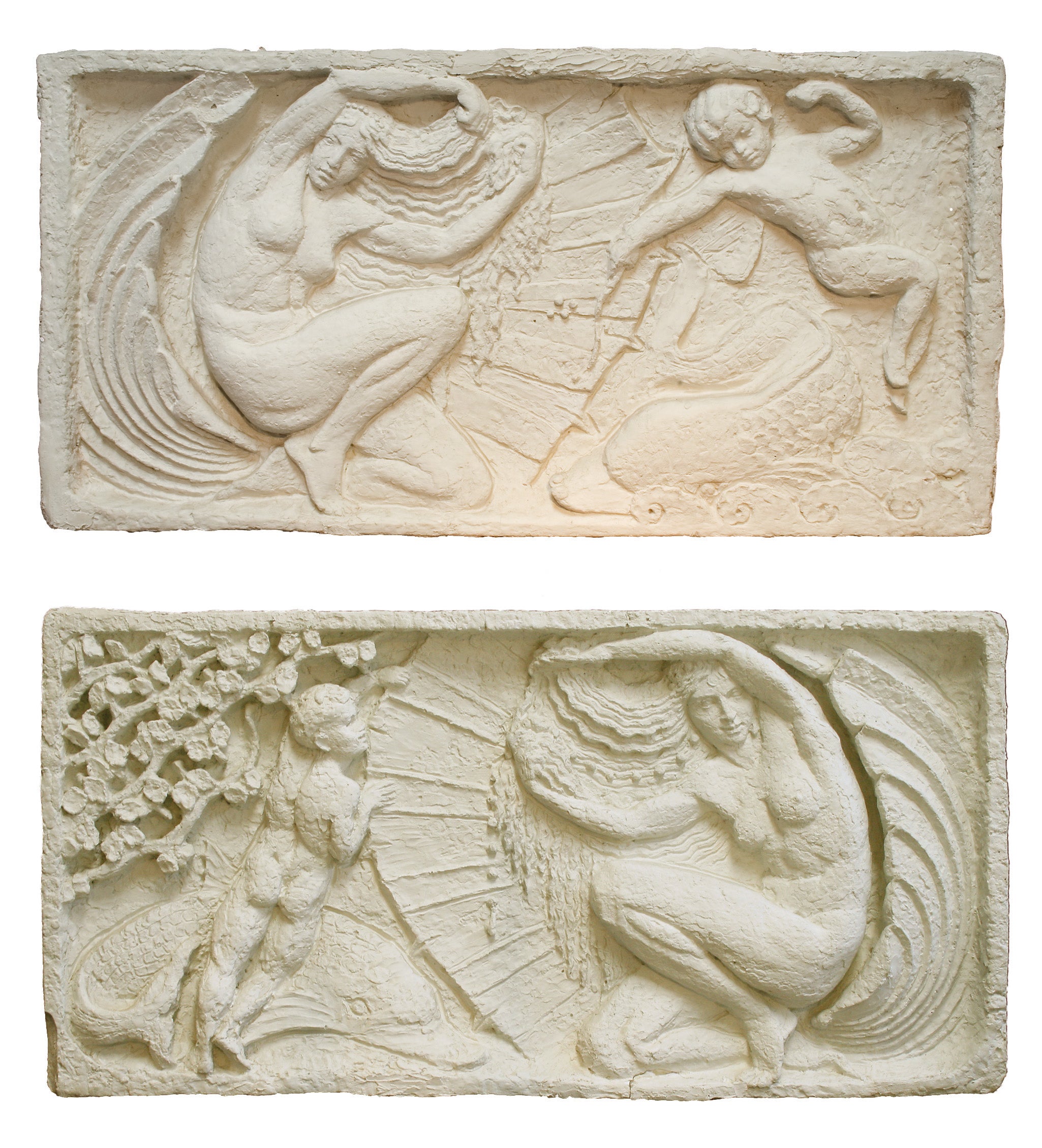Pair of Swedish Grace Wall Reliefs