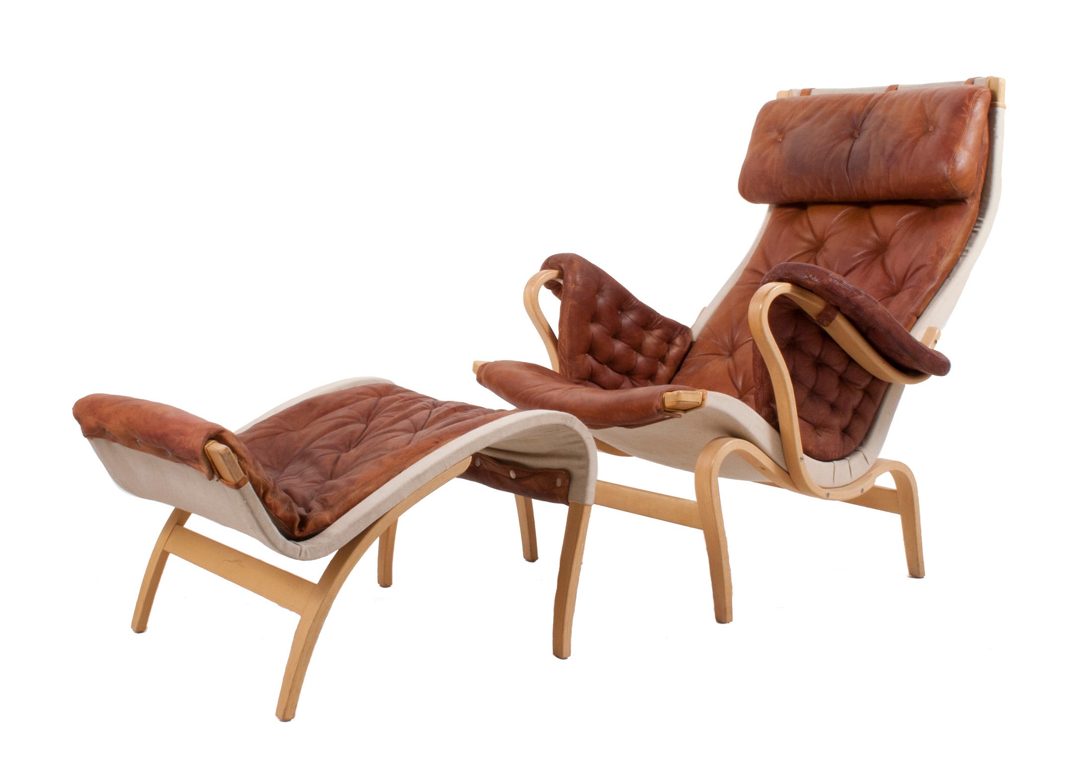 Pernilla Chair and Ottoman by Bruno Mathsson