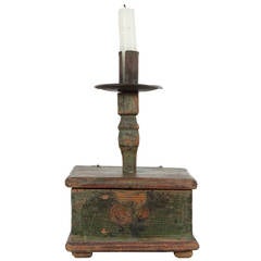 Antique Gustavian Box with Candleholder