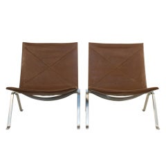 Poul Kjaerholm PK22 Leather Chairs
