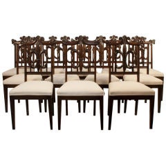 Set of Twelve Empire Style Dining Chairs