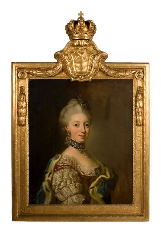 18th Century and Earlier Pair of Paintings of the King and Queen of Sweden by Royal Painter Lorentz Pash For Sale