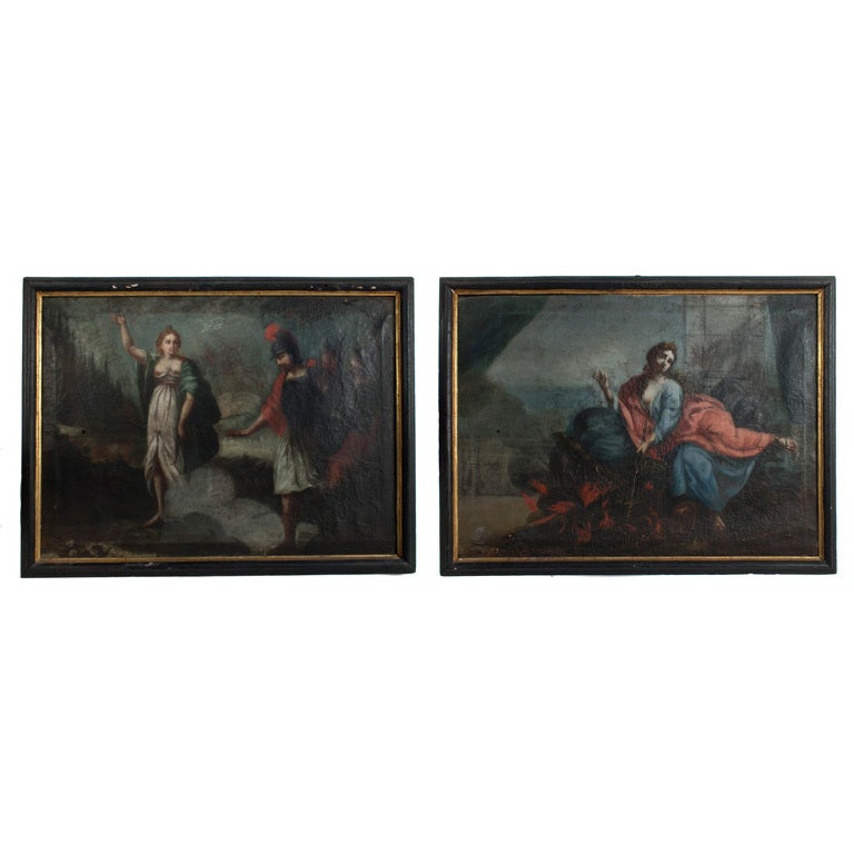 Pair of Baroque Paintings For Sale