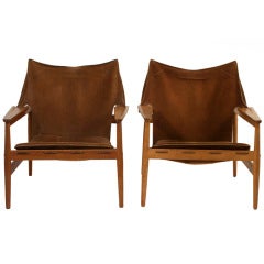 Pair of  Leather Lounge Chairs