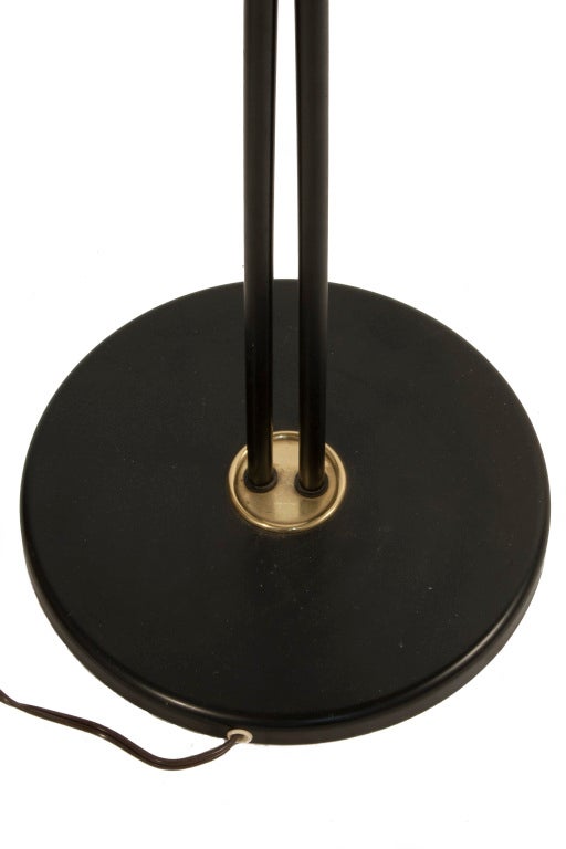 Black and Brass Floor Lamp In Excellent Condition In Los Angeles, CA