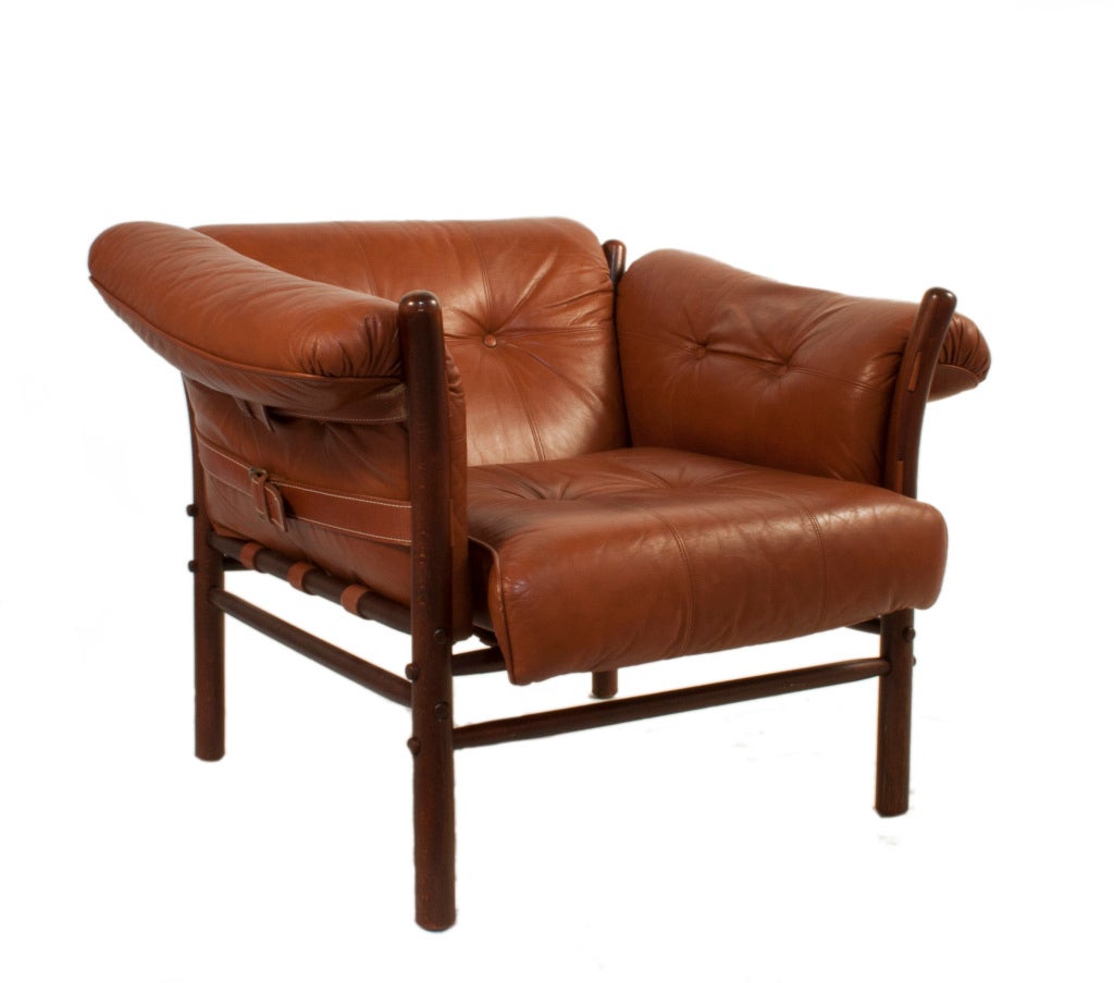 Pair of leather Lounge Chairs by Arne Norell.