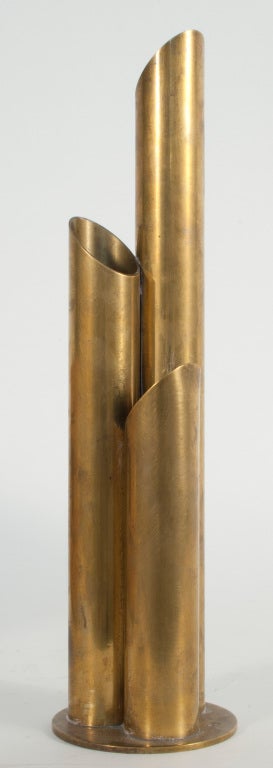 Pair of brass vases by Ivar Alenius Bjork for Ystad Metall.