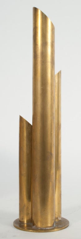 Scandinavian Modern Pair of Vases by Ivar Alenius Bjork for Ystad Metall