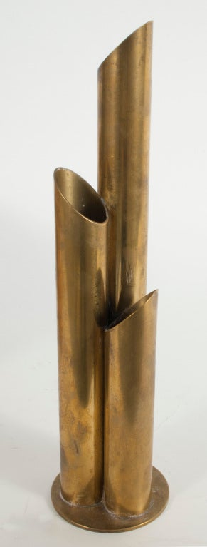 Swedish Pair of Vases by Ivar Alenius Bjork for Ystad Metall
