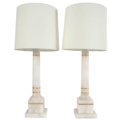 Pair of Marble Table Lamps