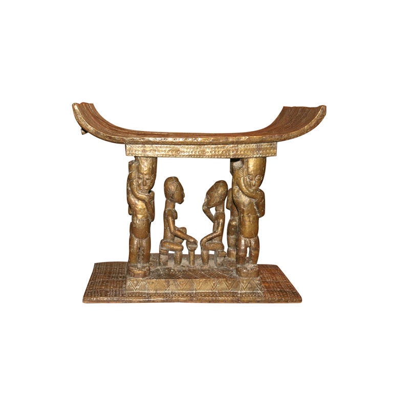 Royal Stool With Figural Group For Sale
