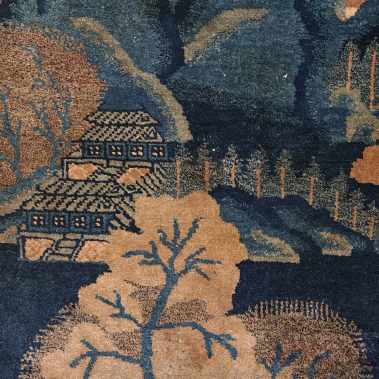 Pile Rug with Landscape Motif