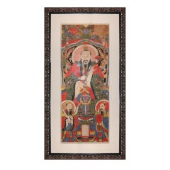 Antique Taoist Temple Scroll, framed