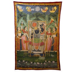 Pichvai Depicting Krishna & Attendants