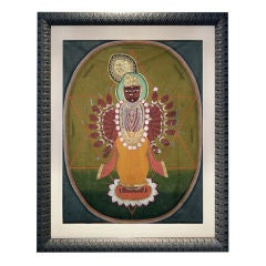 Vintage Pichvai depicting The Tantric Krishna, framed