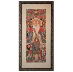 Taoist Temple Scroll, framed